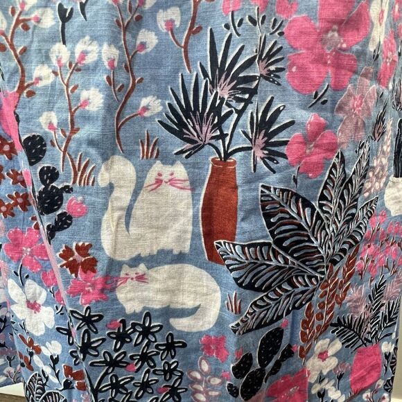 Kate Spade Blue Garden Posy Smocked Midi Dress XS Sleeveless Sundress - Picture 5 of 10